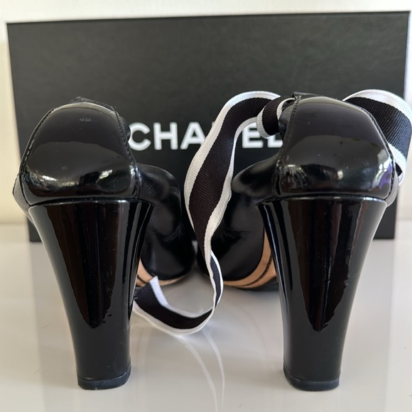 Blk Chanel stretch spirit CC pumps 36.5 - Picture 4 of 4